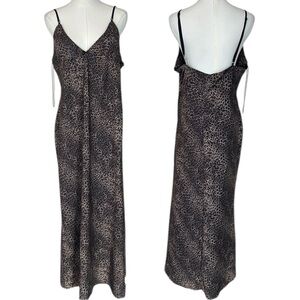 Zara Leopard Print Slip Dress in Black and Tan